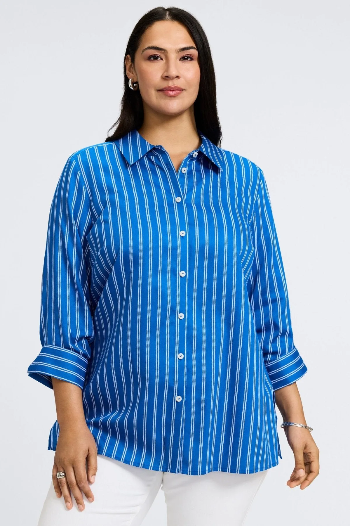 Evelyn Plus No Iron Rope Stripe Shirt