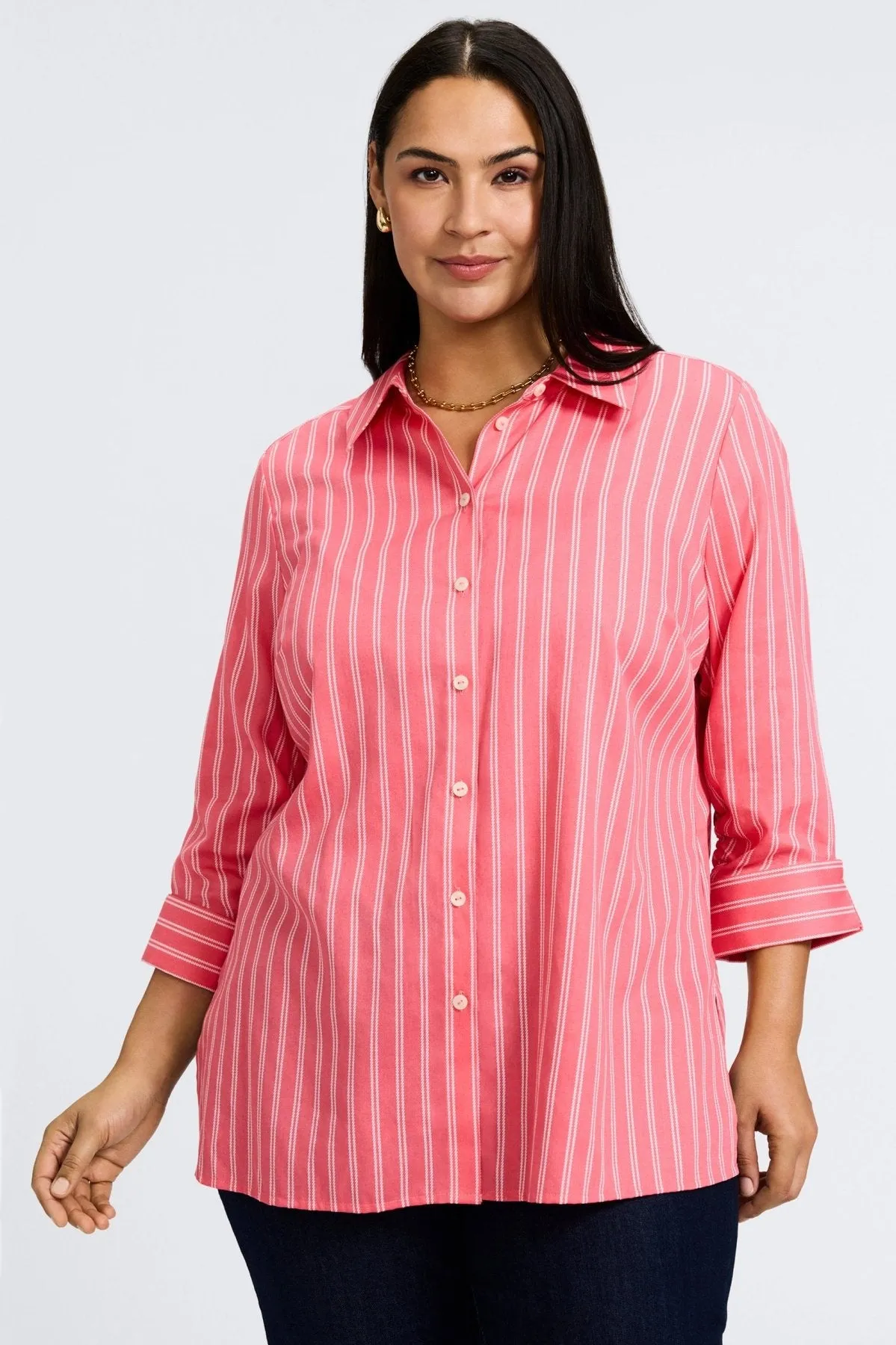 Evelyn Plus No Iron Rope Stripe Shirt