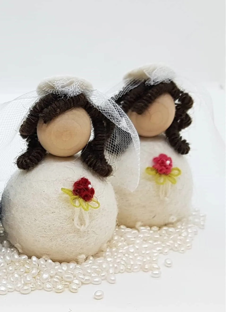 Felt wool Bride and Groom - Wedding Couple