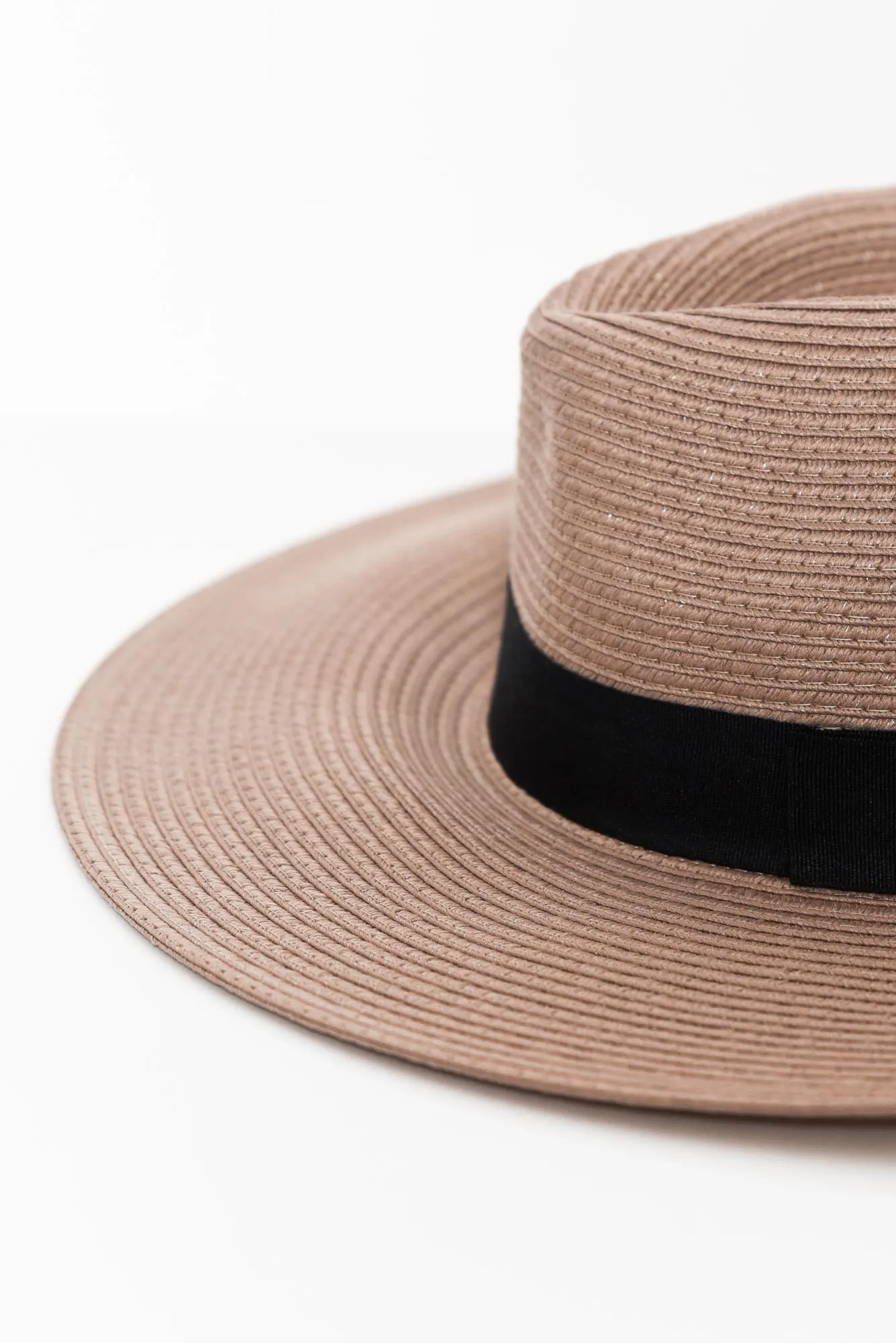 Fiona Taupe Wide Brim Travel Fedora