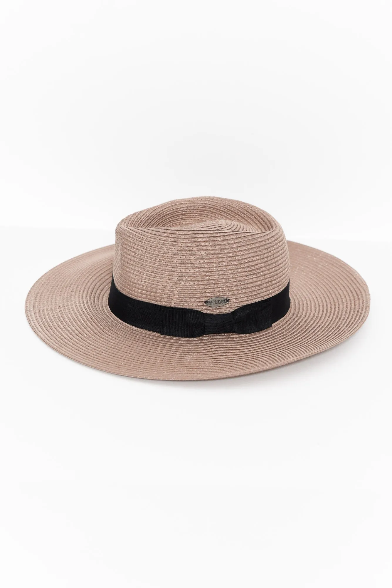 Fiona Taupe Wide Brim Travel Fedora