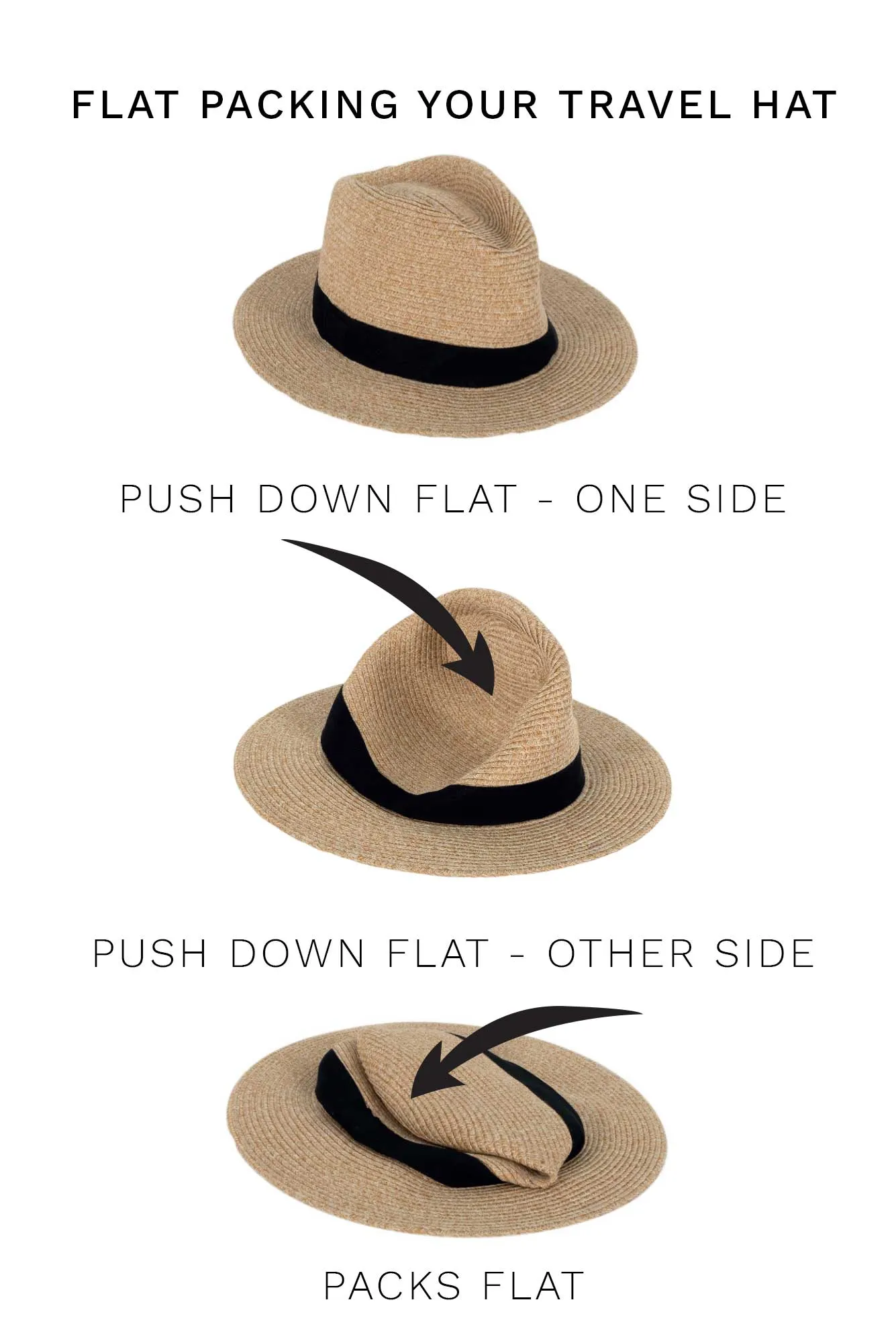 Fiona Taupe Wide Brim Travel Fedora