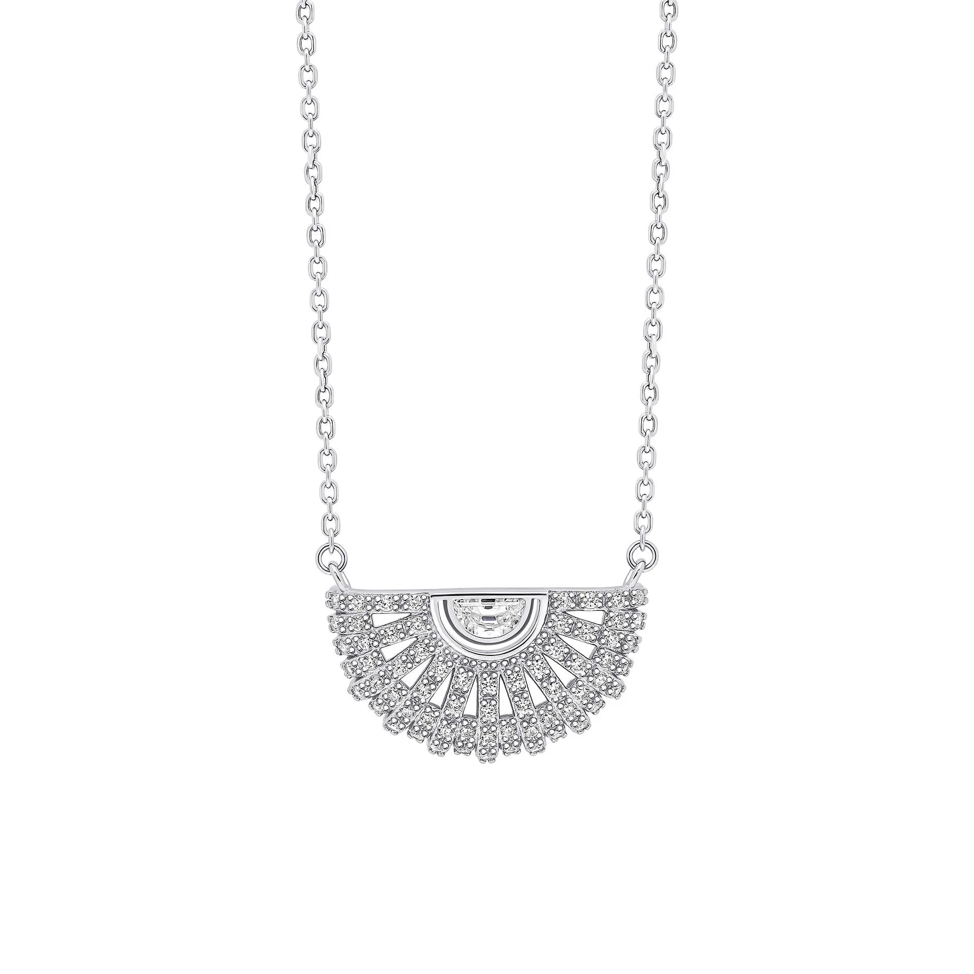 Fiorelli Sterling Silver Clear Cubic Zirconia Necklace N4608C