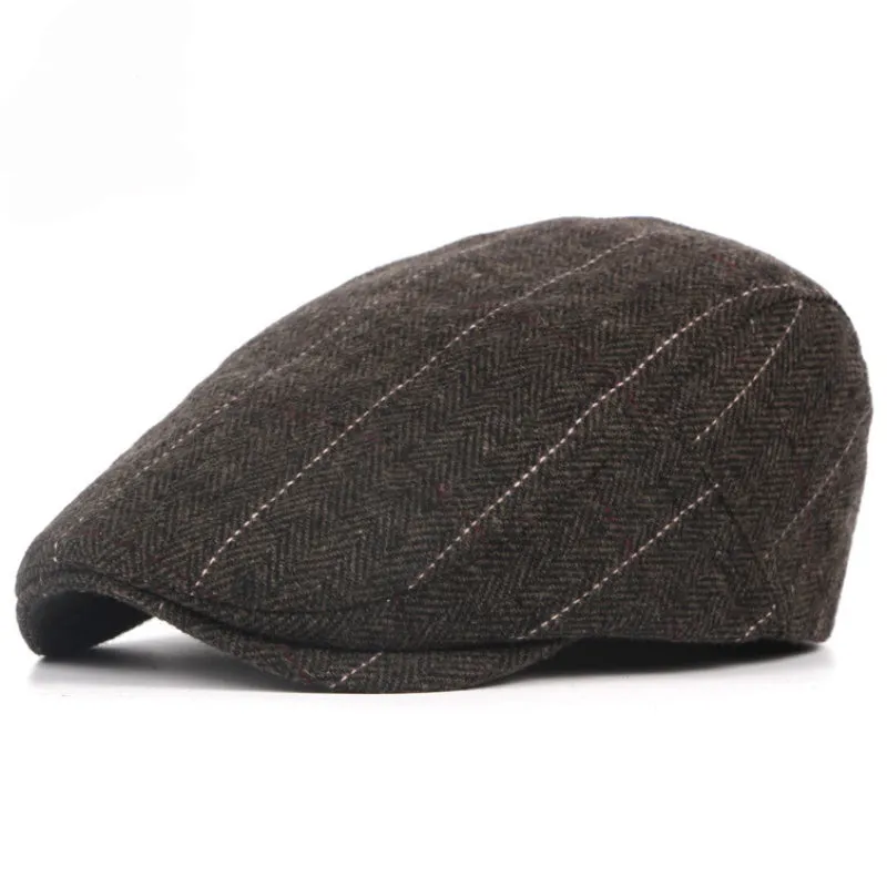 Flat Ivy Cap Classic Vintage Plaid Beret Cap in 3 Colours