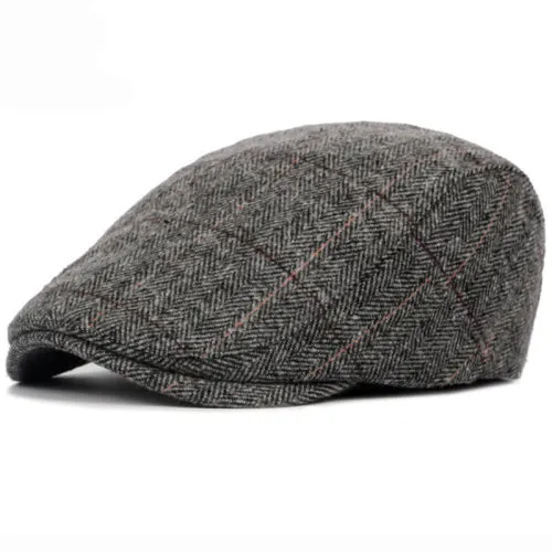 Flat Ivy Cap Classic Vintage Plaid Beret Cap in 3 Colours