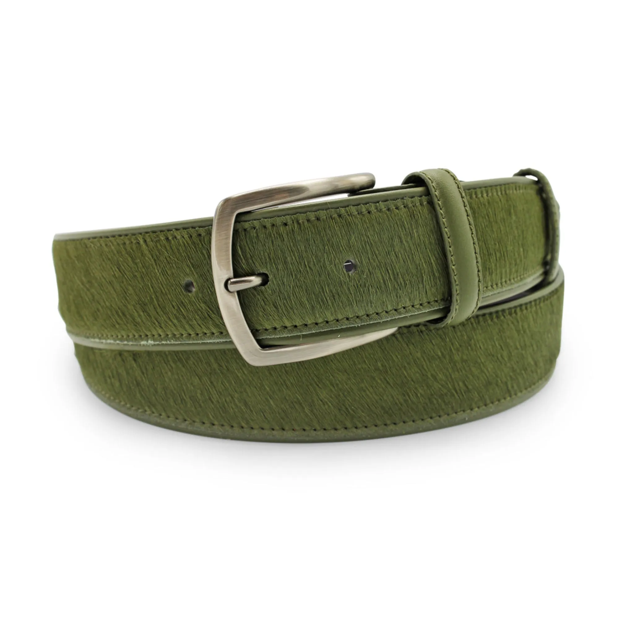 Garland Olive Pony Hair Prong Belt