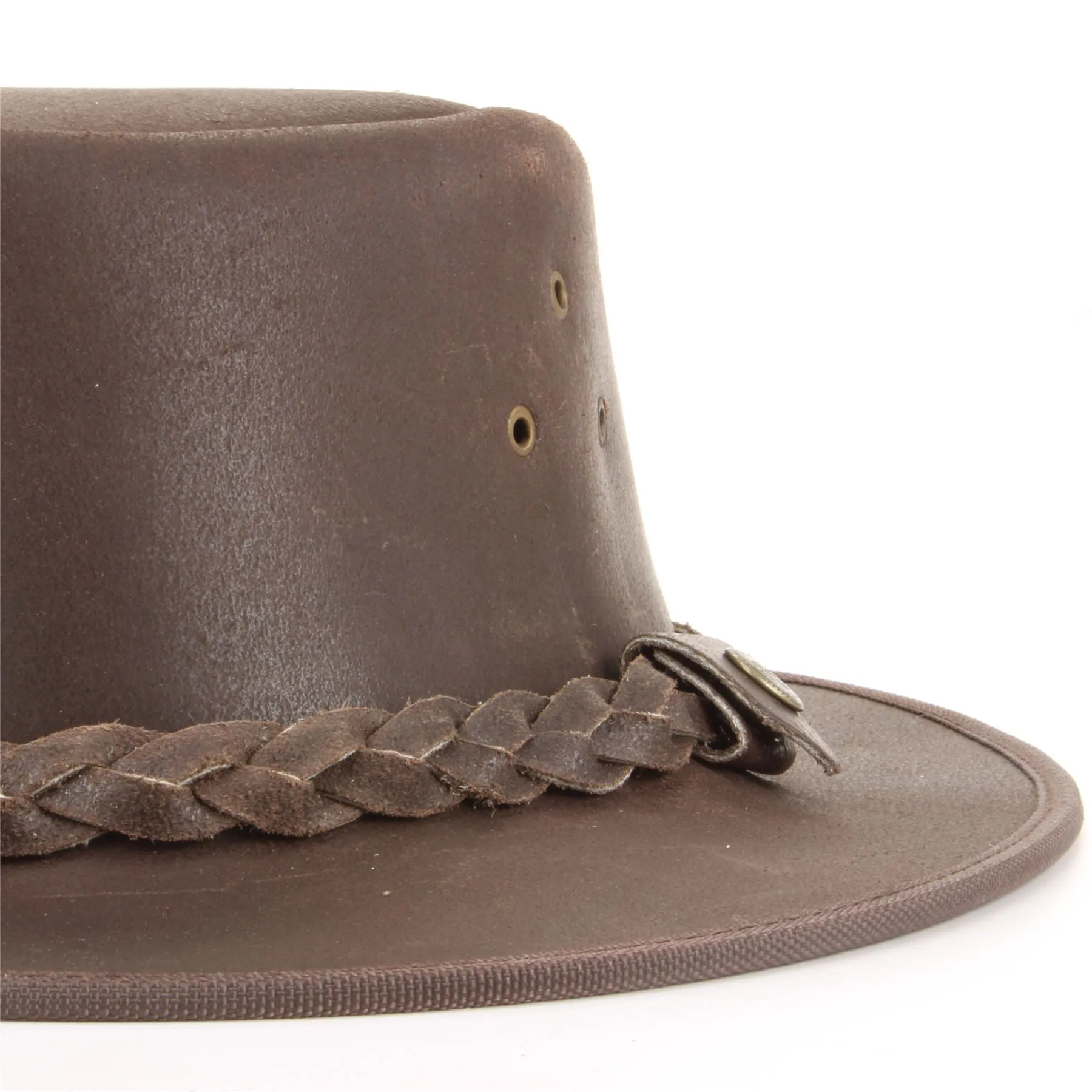 Genuine Leather Weathered Australian Cowboy Bush Hat