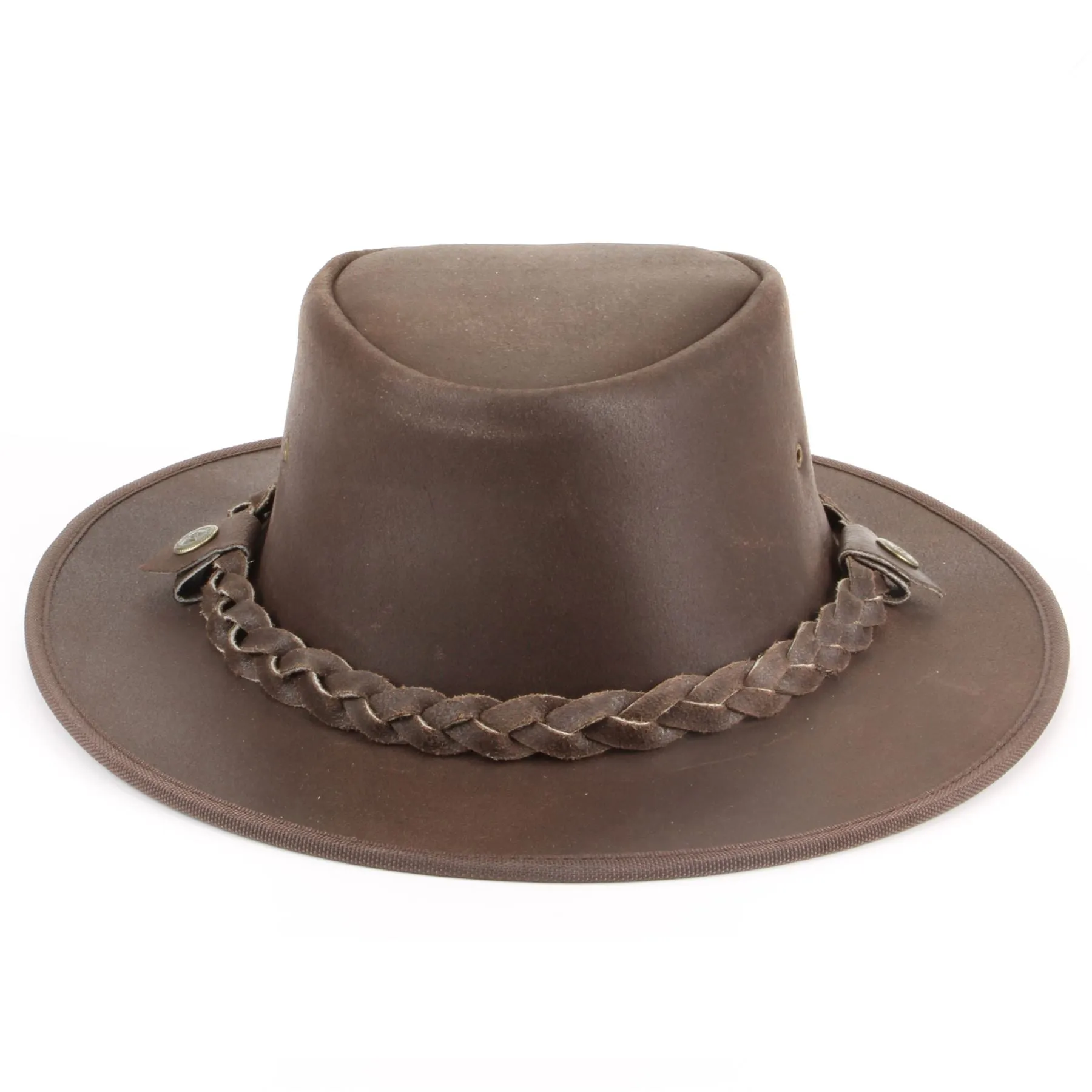 Genuine Leather Weathered Australian Cowboy Bush Hat