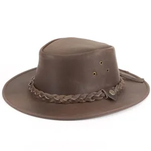 Genuine Leather Weathered Australian Cowboy Bush Hat