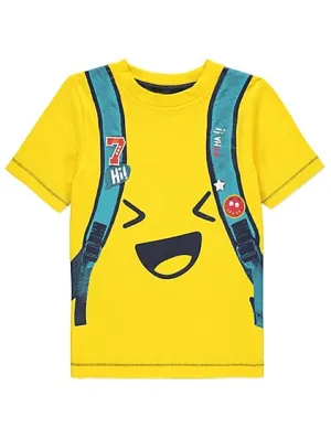 George Baby Boys Yellow Rucksack Print T-Shirt