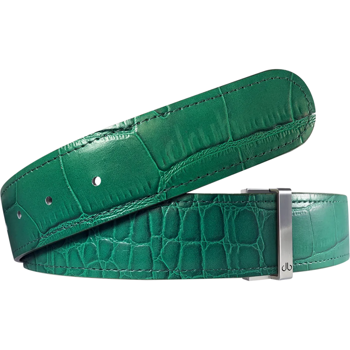 Green Crocodile Texture Leather Belt