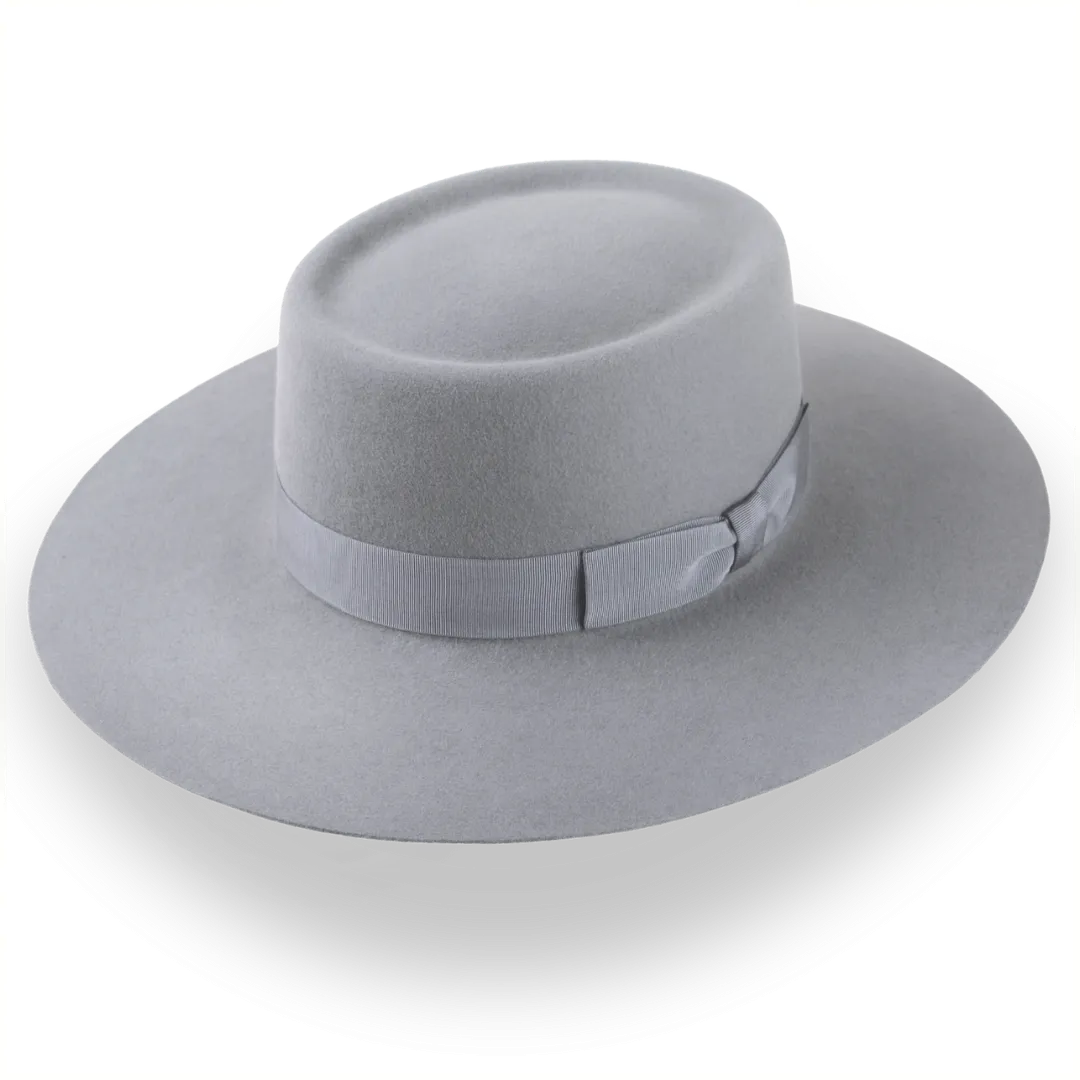 Grey Wide Brim Luxury Cowboy Hat in Durable Fur Felt | The Mesa