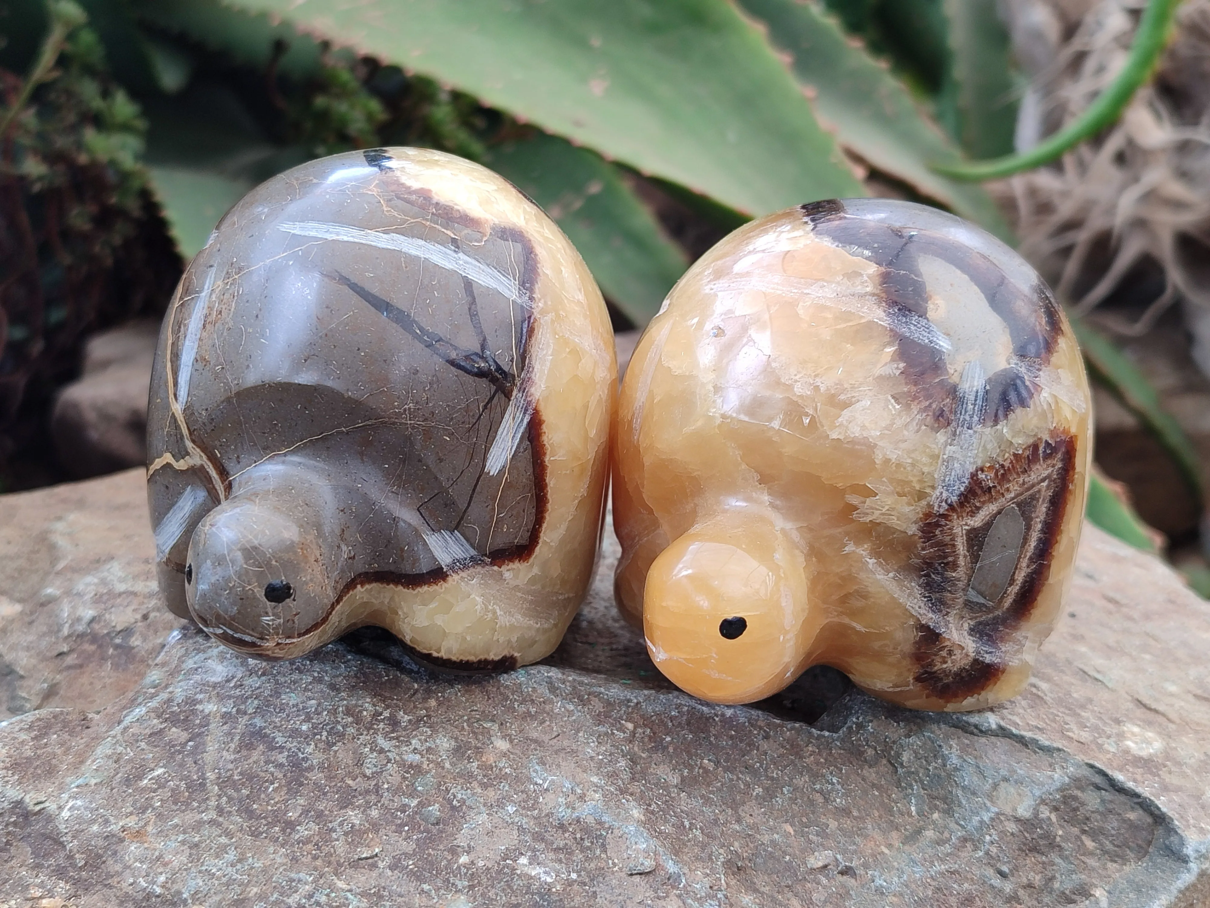 Hand Made Septerye Tortoise Carvings x 4 From Madagascar