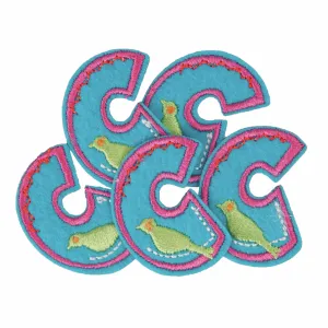 Iron-On/Sew On Alphabet Motif Patch -  Letter C