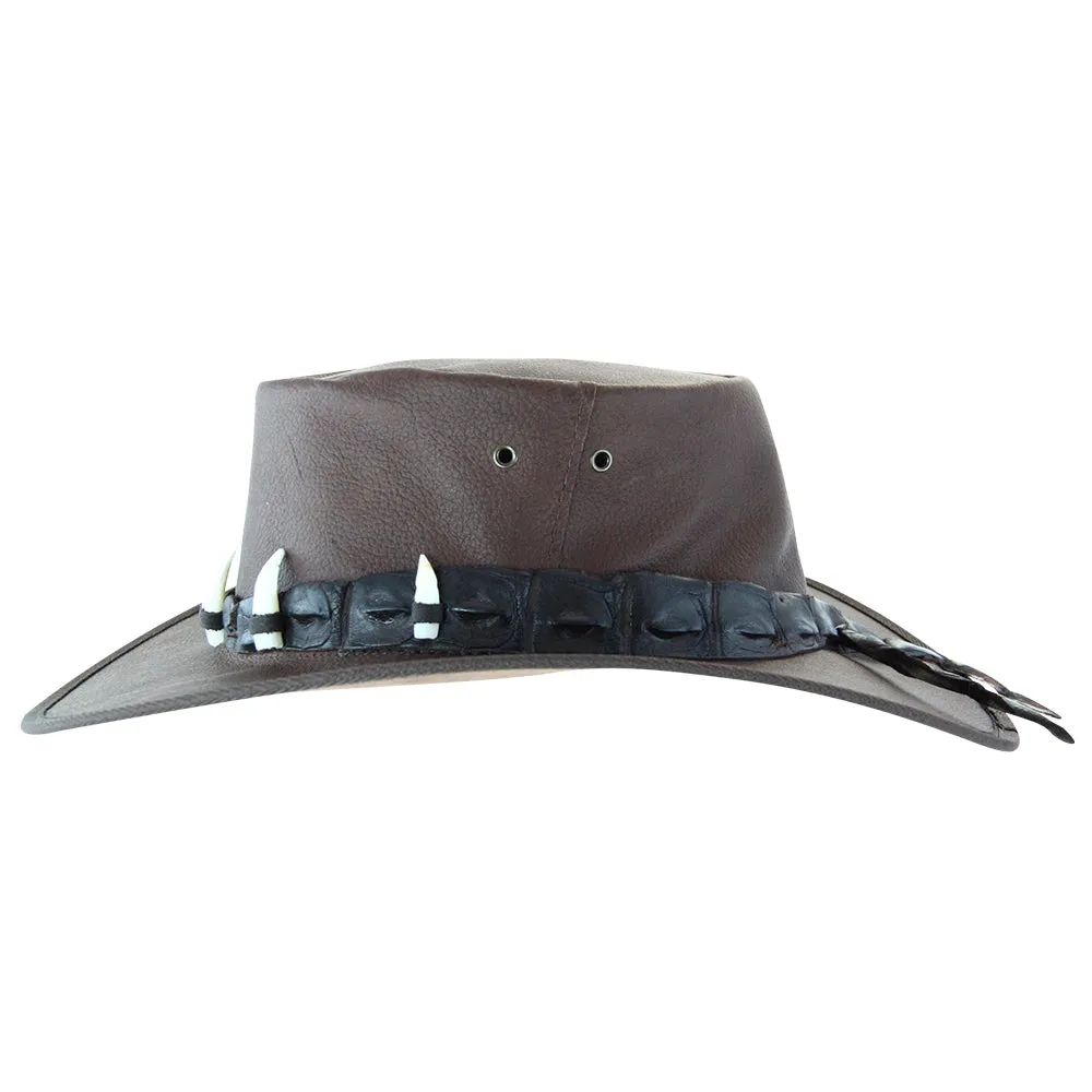 Jacaru Hats Ayers Croc - Roo Leather Brown