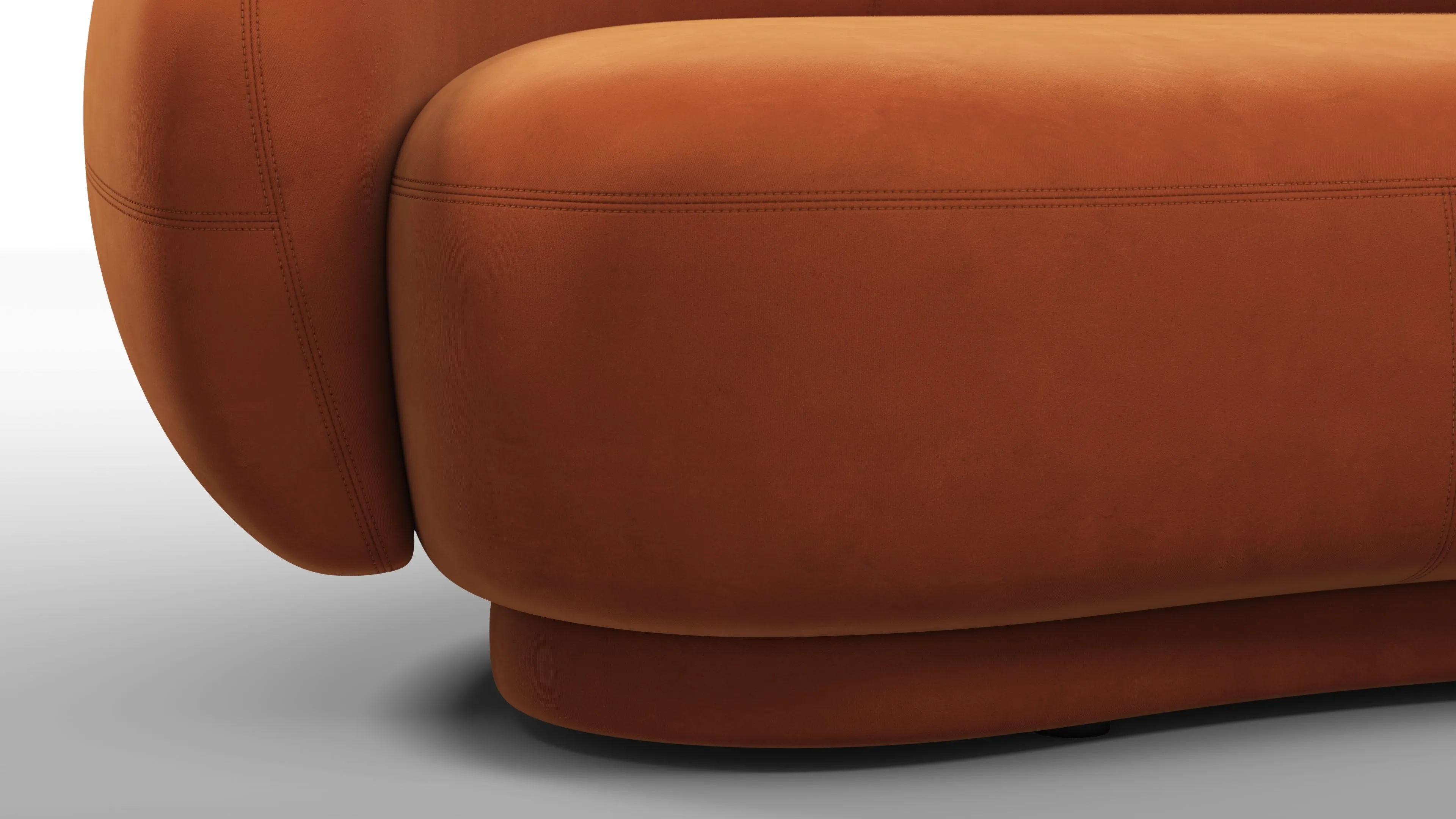 Julep - Julep Sofa, Apricot Velvet