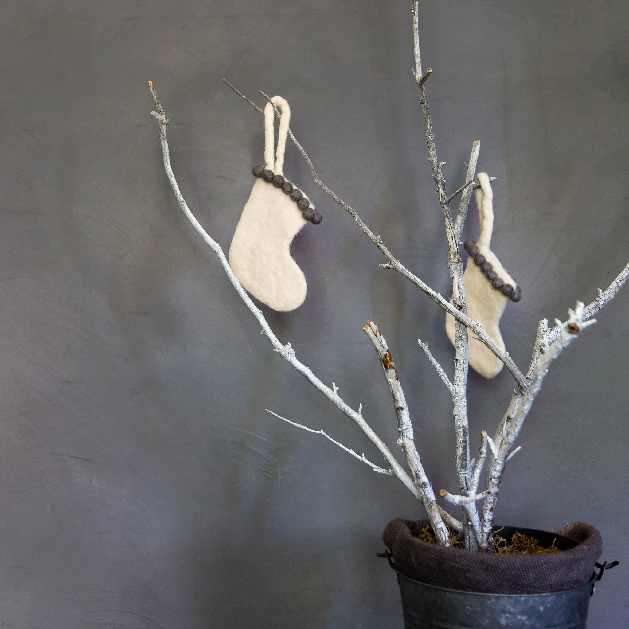 Little White Felted Stockings