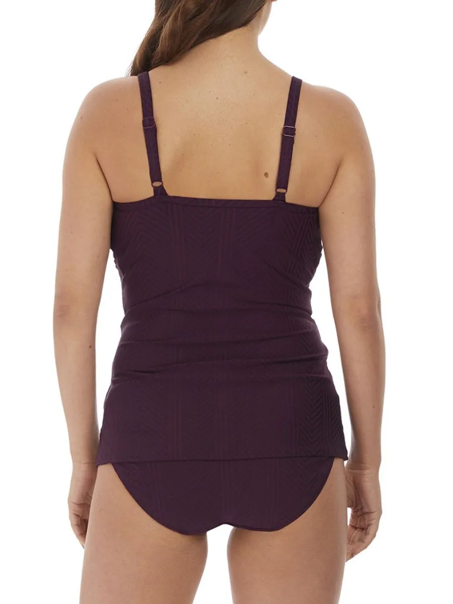 Long Island Scoop Neck Tankini - Vino