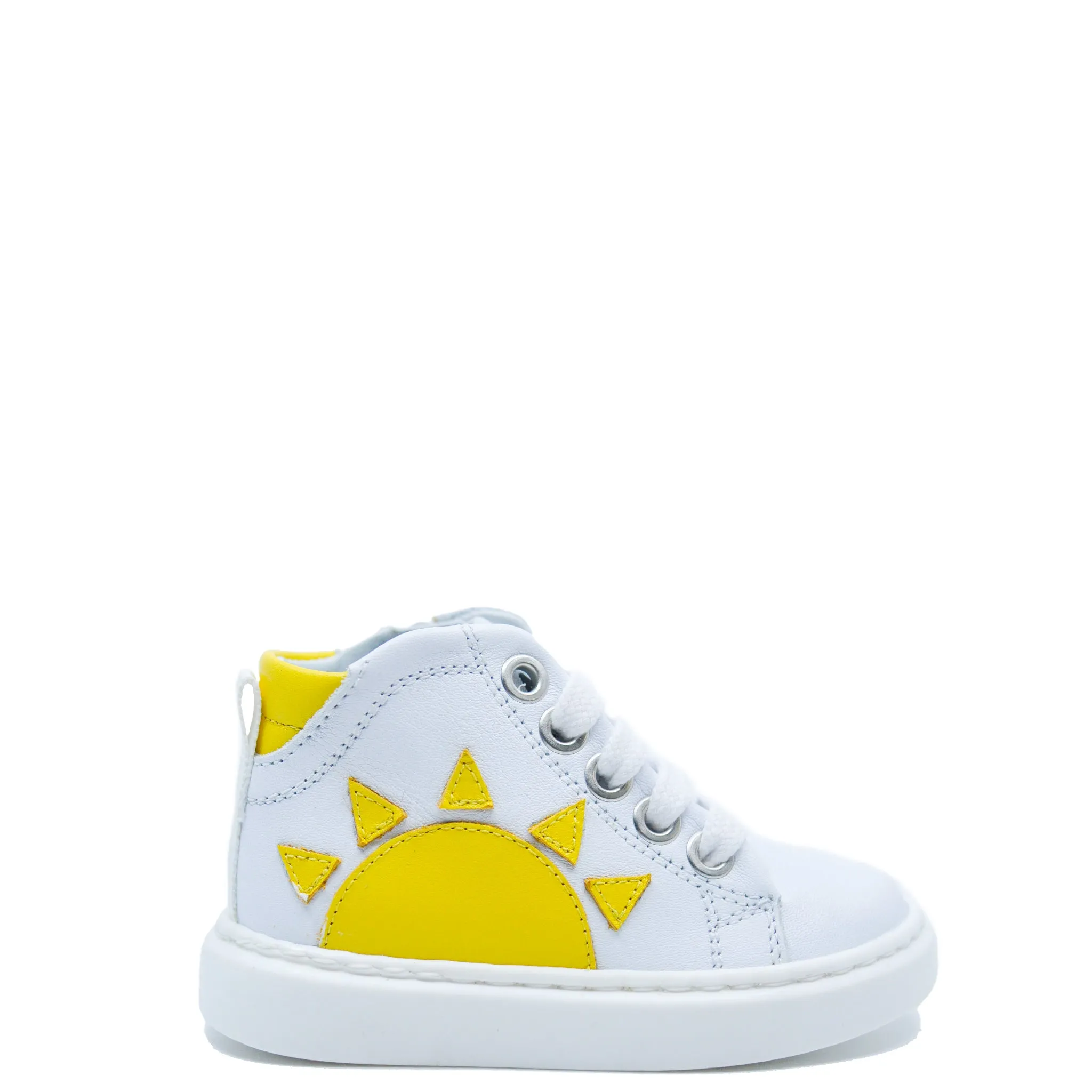 Maa White and Yellow Sun Sneaker