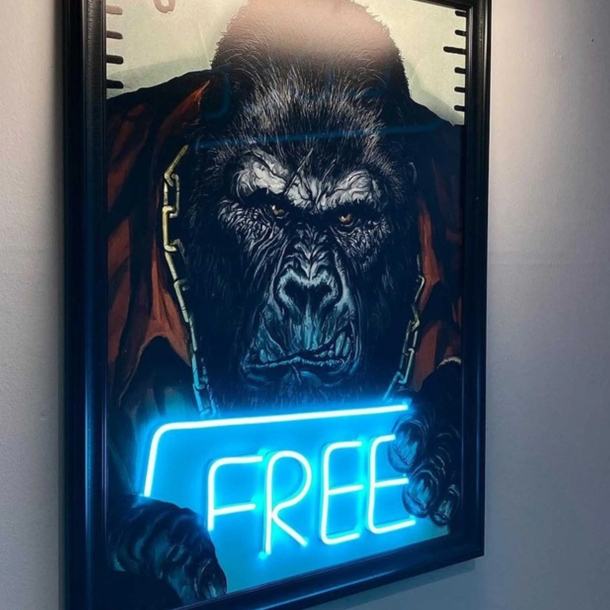 Majestic Monarch: King Kong Neon Sign Wall Art