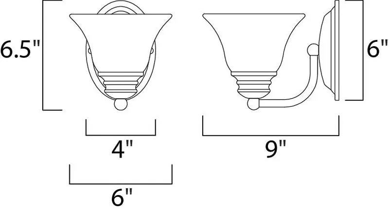 Malaga 6.5" Single Light Wall Sconce in Satin Nickel with Frosted Glass Finish