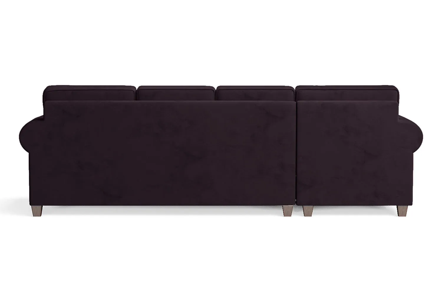 Marano 4 Seater Left Hand Facing Chaise Lounge Corner Sofa Purple Velvet