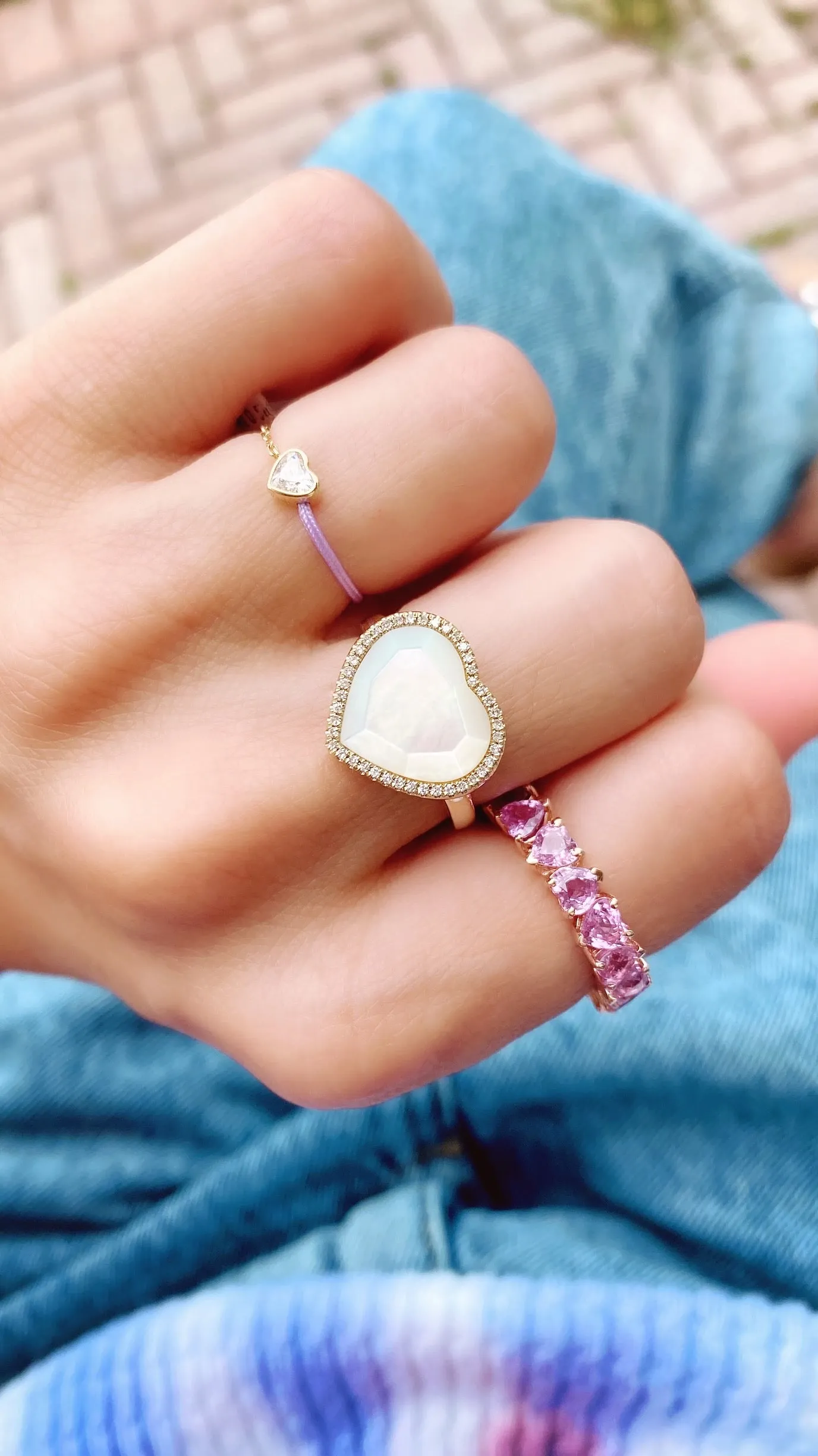 Marina Heart Chain/Cord Ring