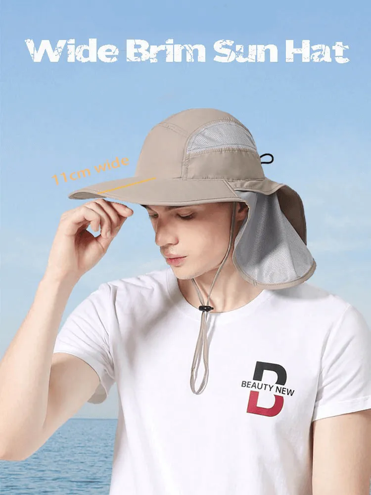 Multi-Functional Wide-Brimmed UV Sun Hat with Neck Protection - SF0388