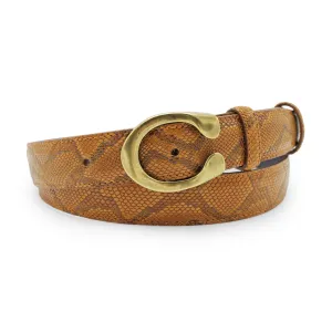 Narrow Chestnut Crotal Flattened C Belt