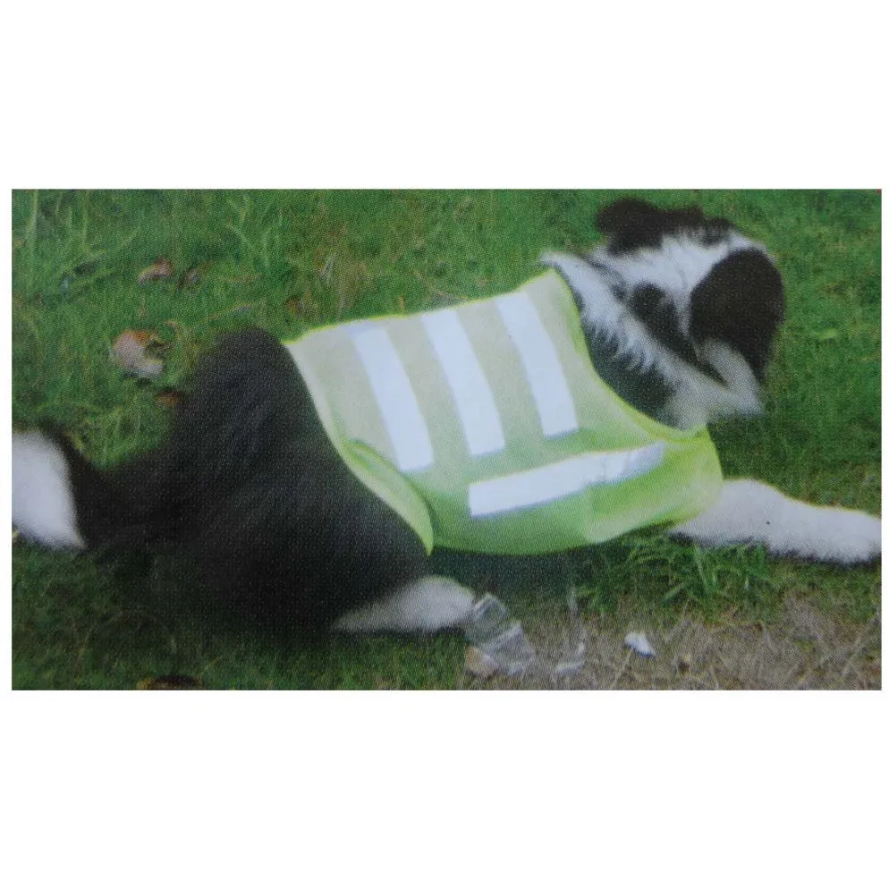 Neon Yellow Large Pet Saftey Vest With Reflective Strips  - PETVEST-01L