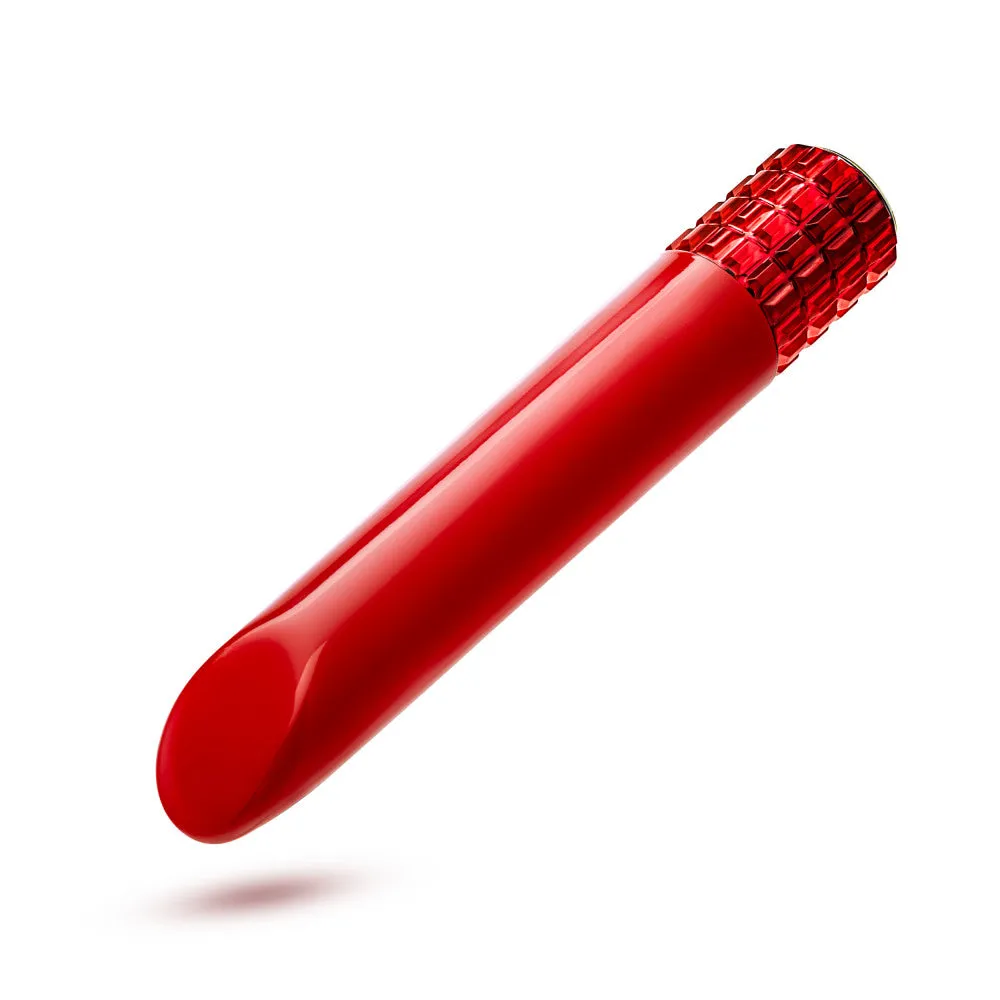 Oh My Gem | Desire 5 Inch Pocket-Sized Power Vibrator With Tapered Tip & Ruby Gem Base – In Red