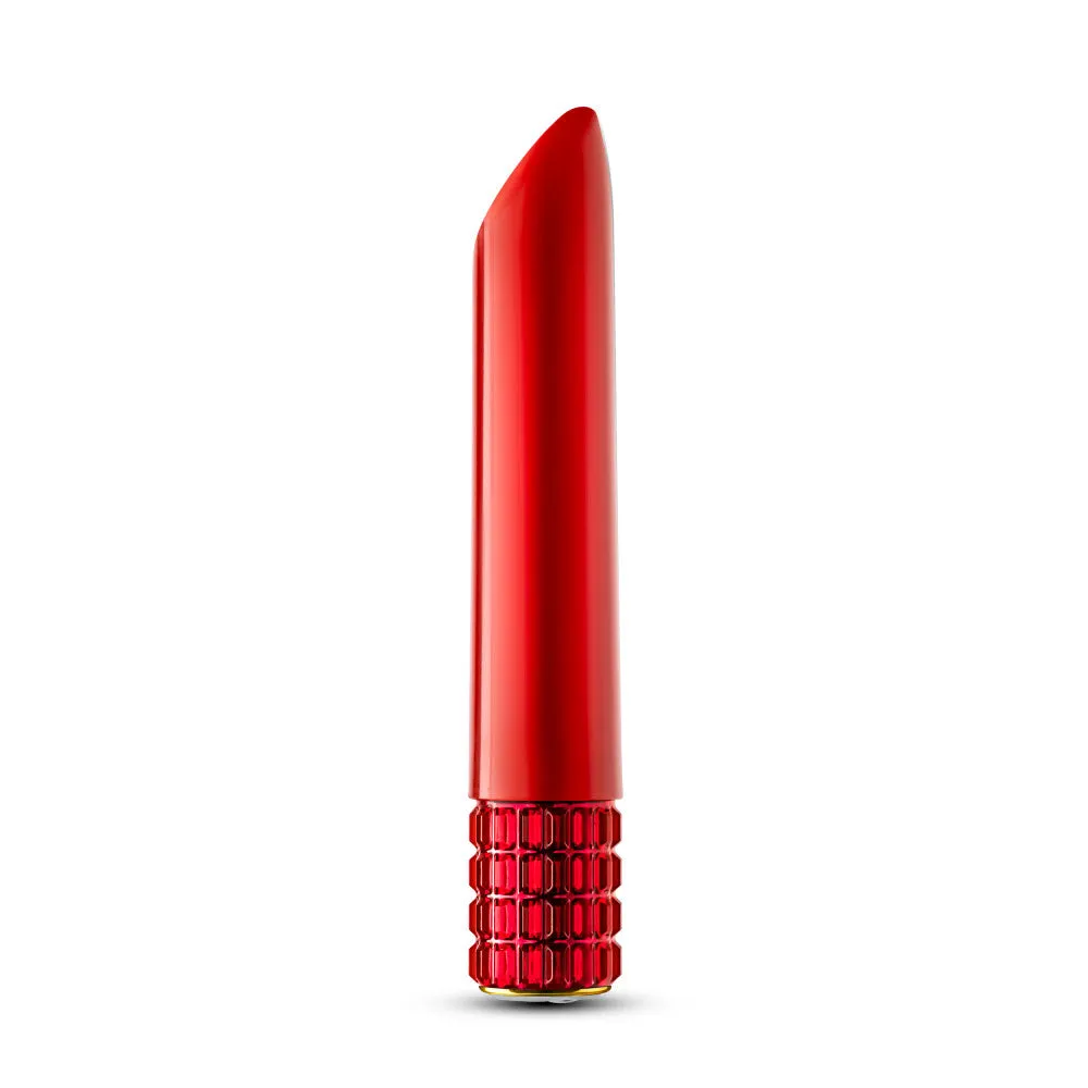 Oh My Gem | Desire 5 Inch Pocket-Sized Power Vibrator With Tapered Tip & Ruby Gem Base – In Red