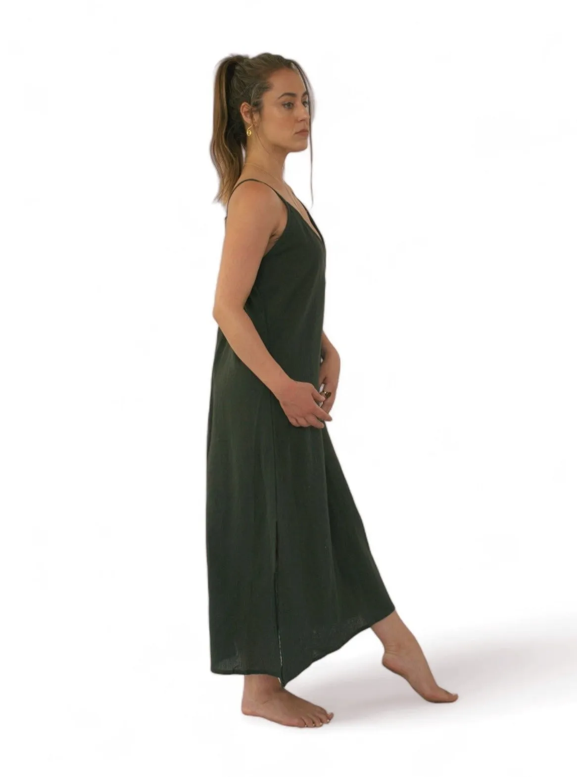 Organic Cotton Forest Green Dress