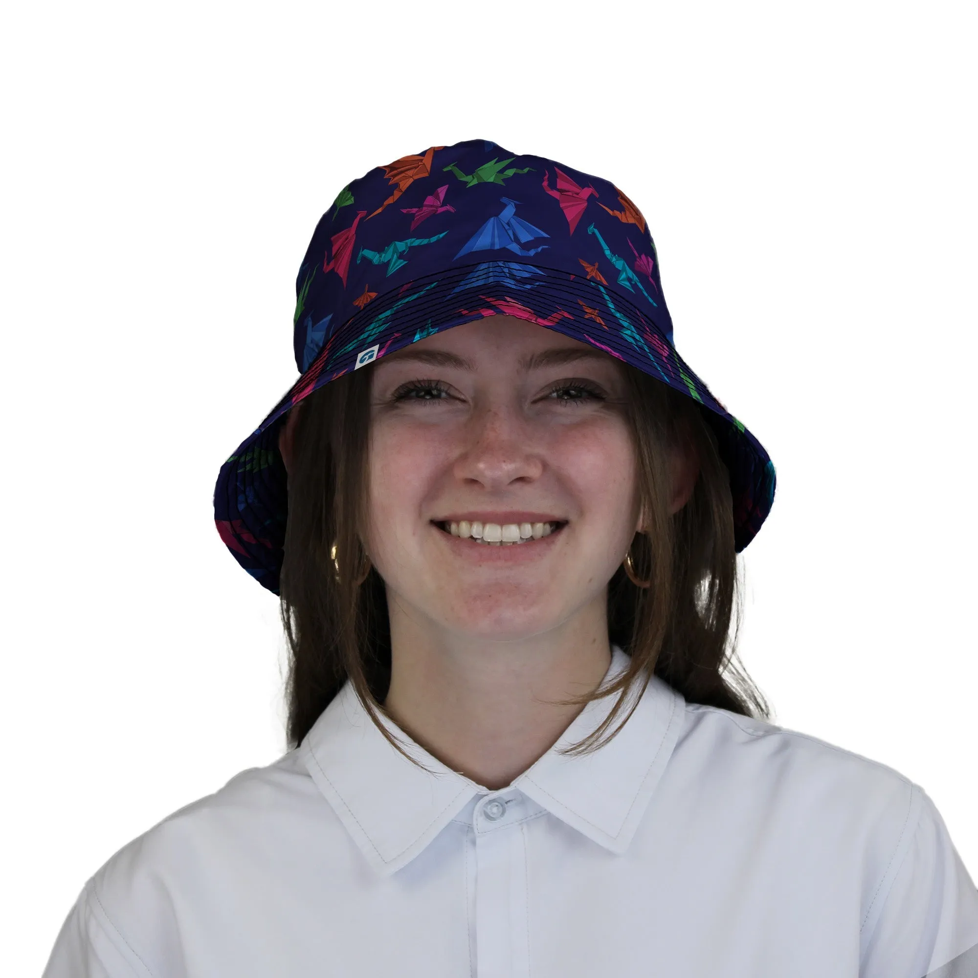 Origami Dragons Dark Bucket Hat