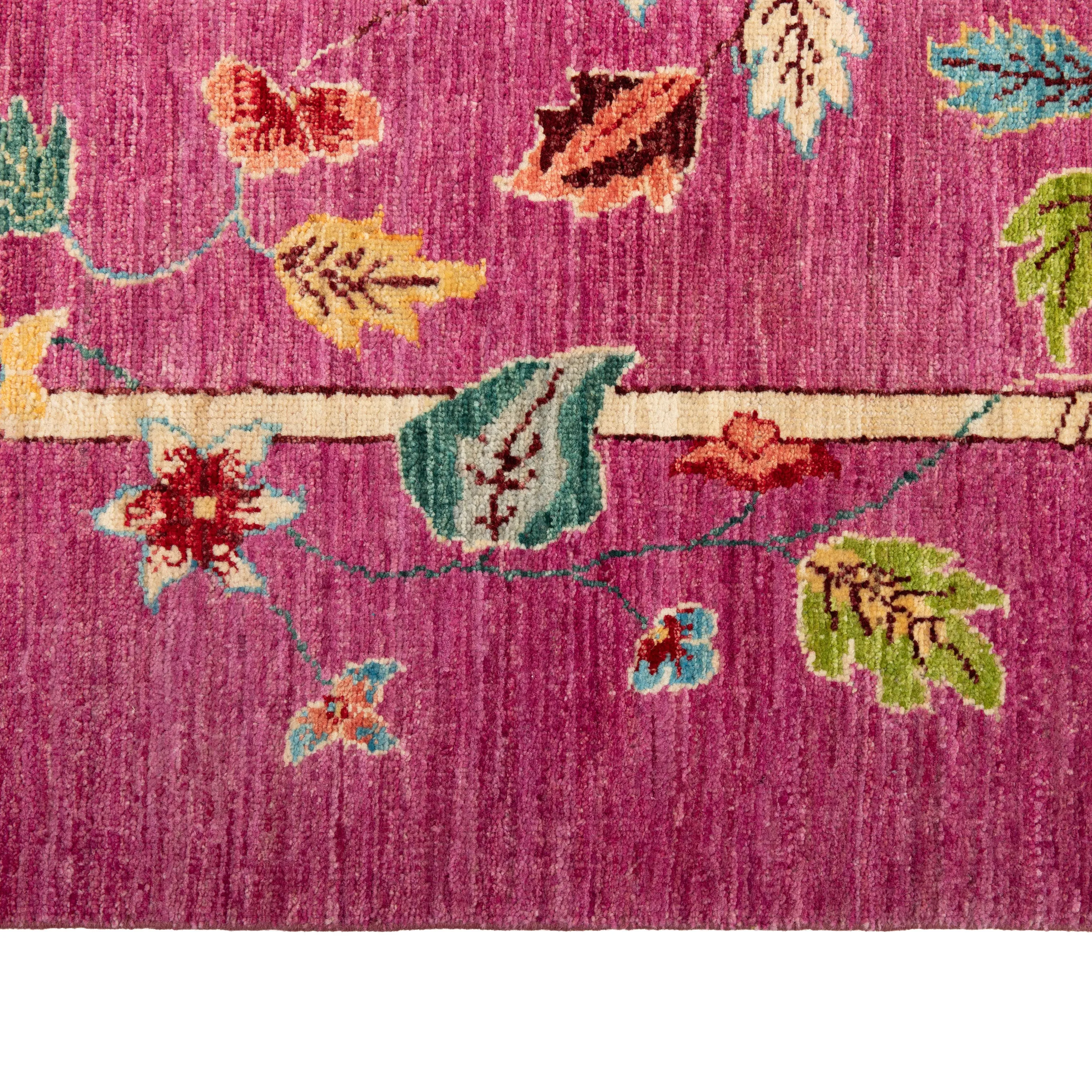 Pink Traditional Art Deco Rug - 9'1 x 11'11"