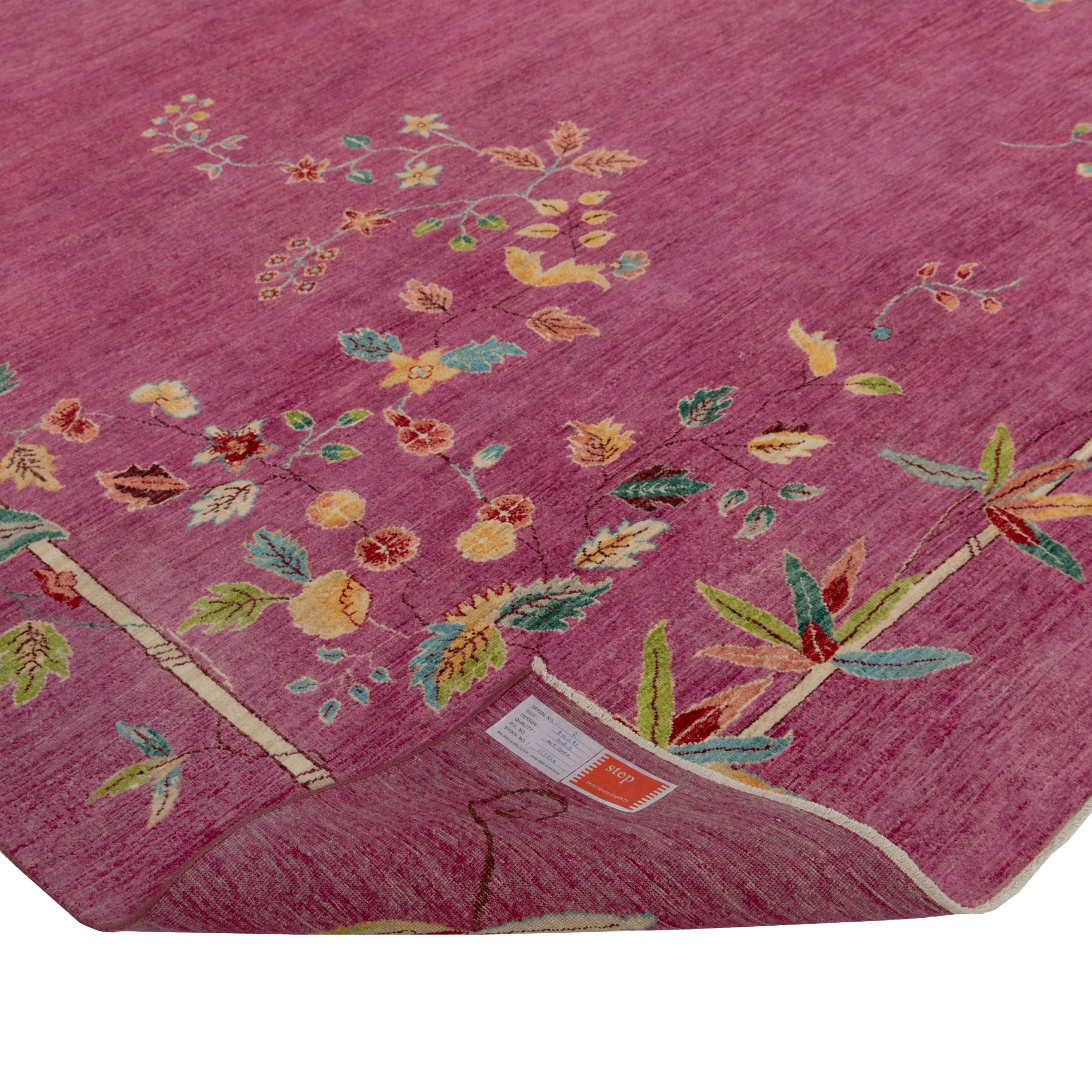 Pink Traditional Art Deco Rug - 9'1 x 11'11"