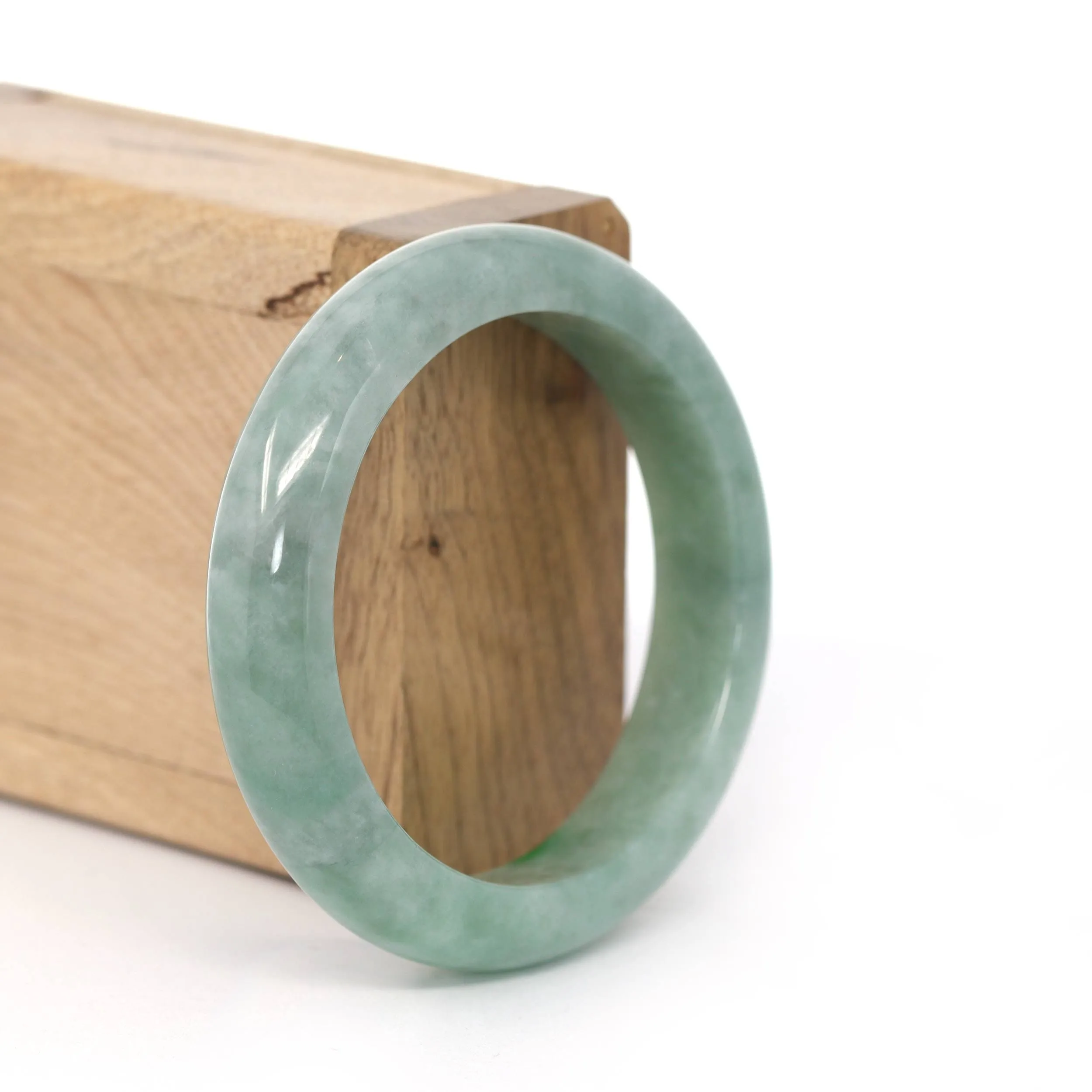 RealJade® Co. "Classic Bangle" Deep Green Natural Burmese Jadeite Jade Bangle ( 55.06mm )#435