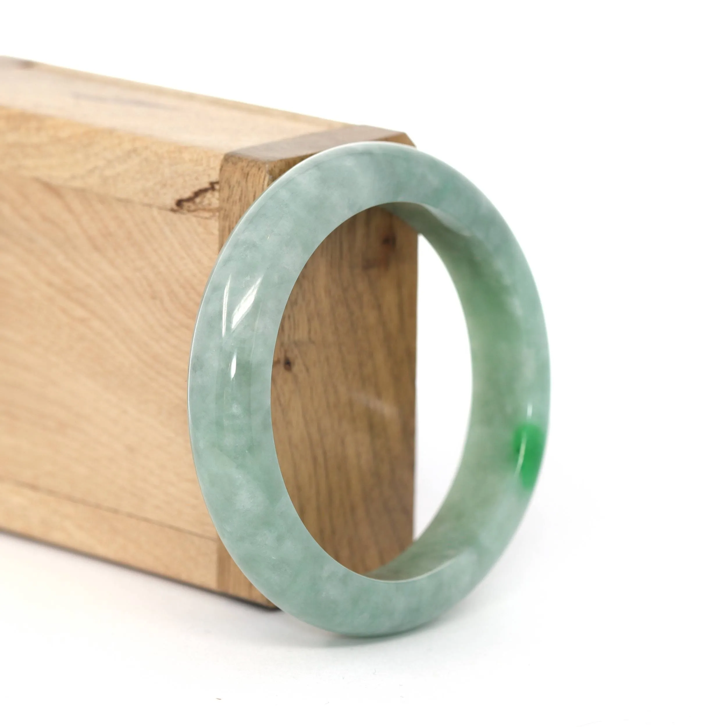 RealJade® Co. "Classic Bangle" Deep Green Natural Burmese Jadeite Jade Bangle ( 55.06mm )#435