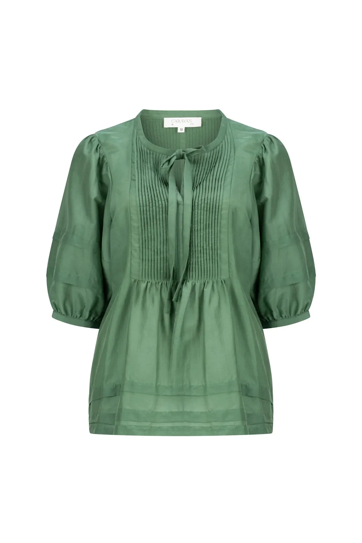 RILEY PINTUCK BLOUSE MOSS