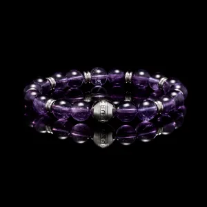 Silver Amethyst Charka Bracelet