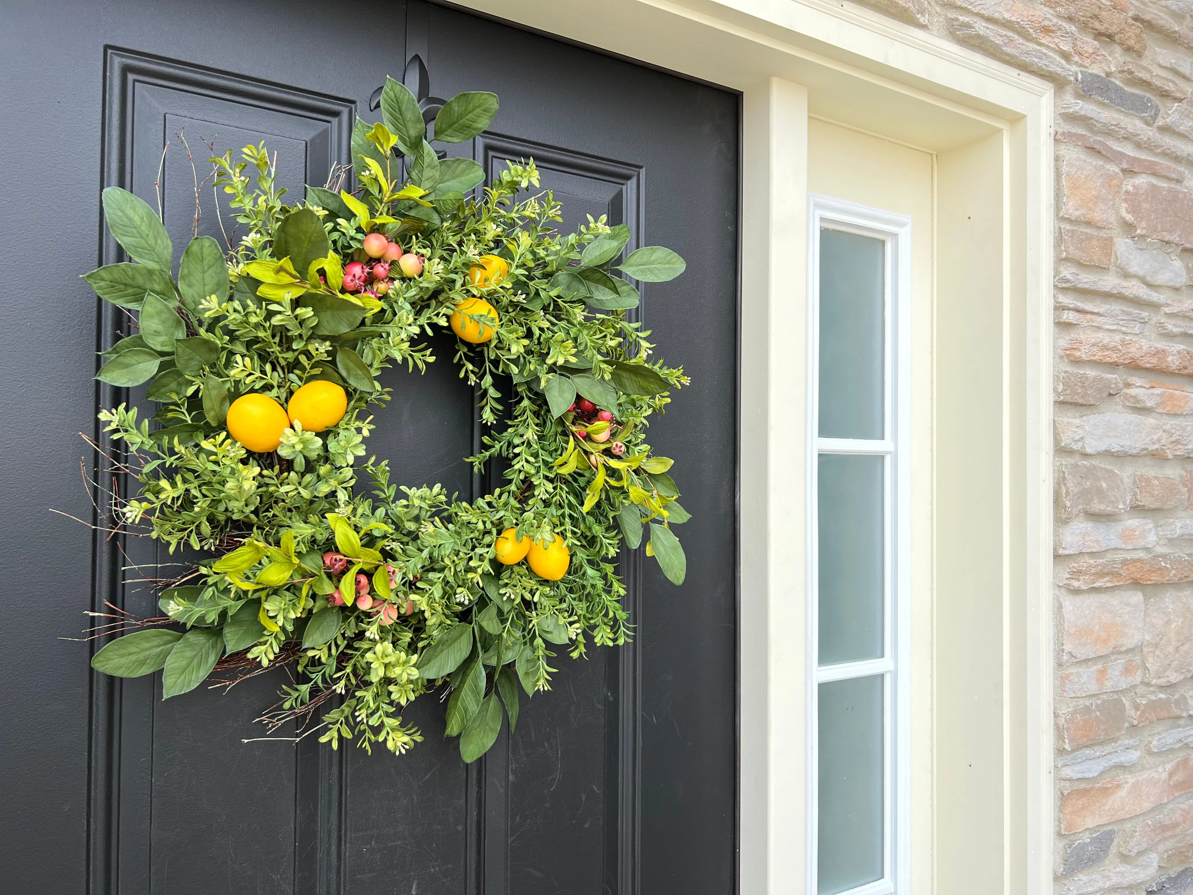 Simple Rustic Lemon Wreath