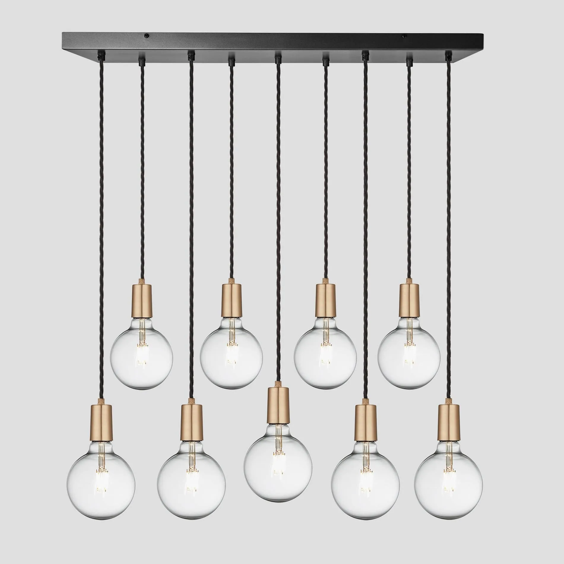 Sleek Edison Cluster Lights - 9 Wire - Brass