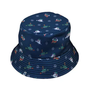 Snowing Frogs Chilly Night Bucket Hat