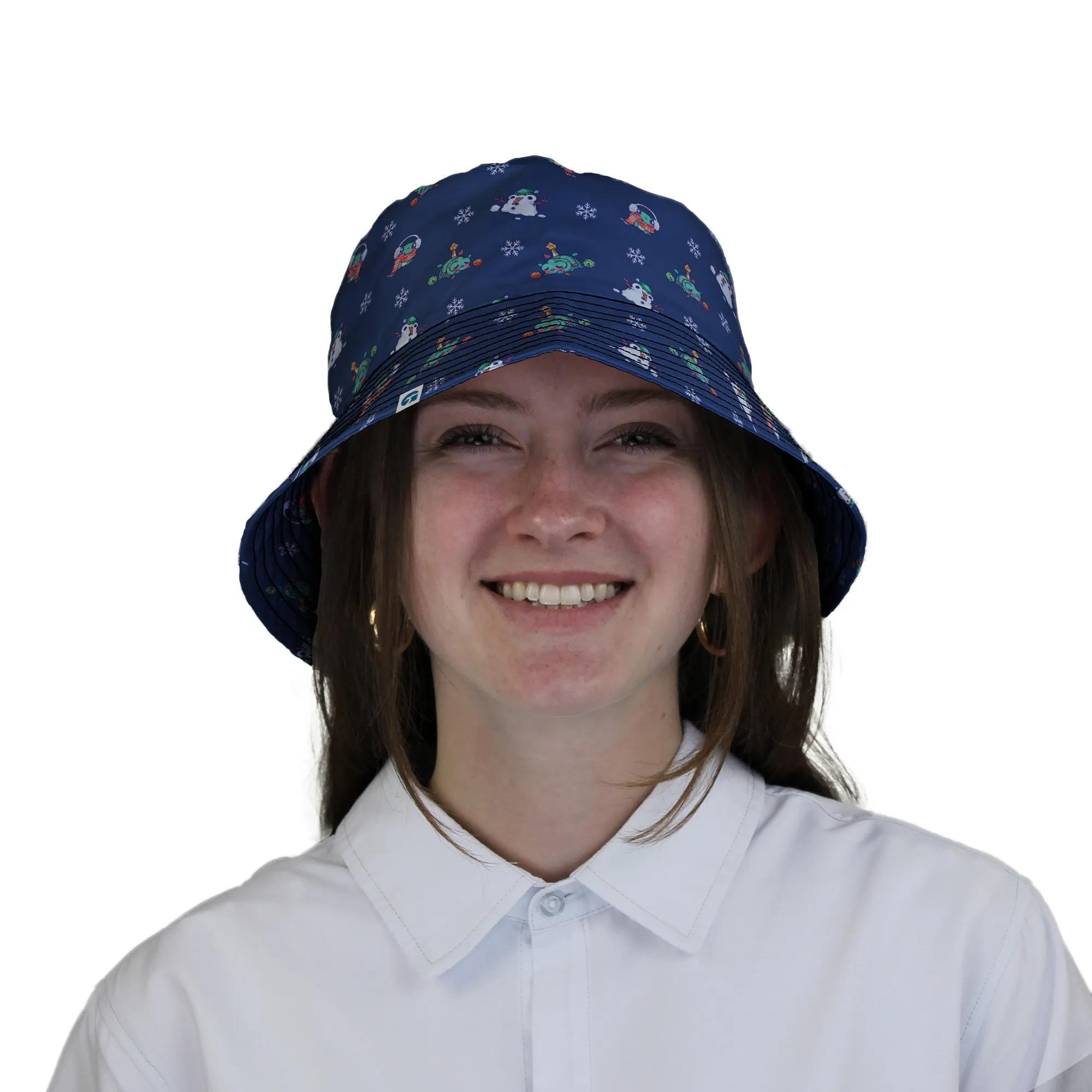 Snowing Frogs Chilly Night Bucket Hat