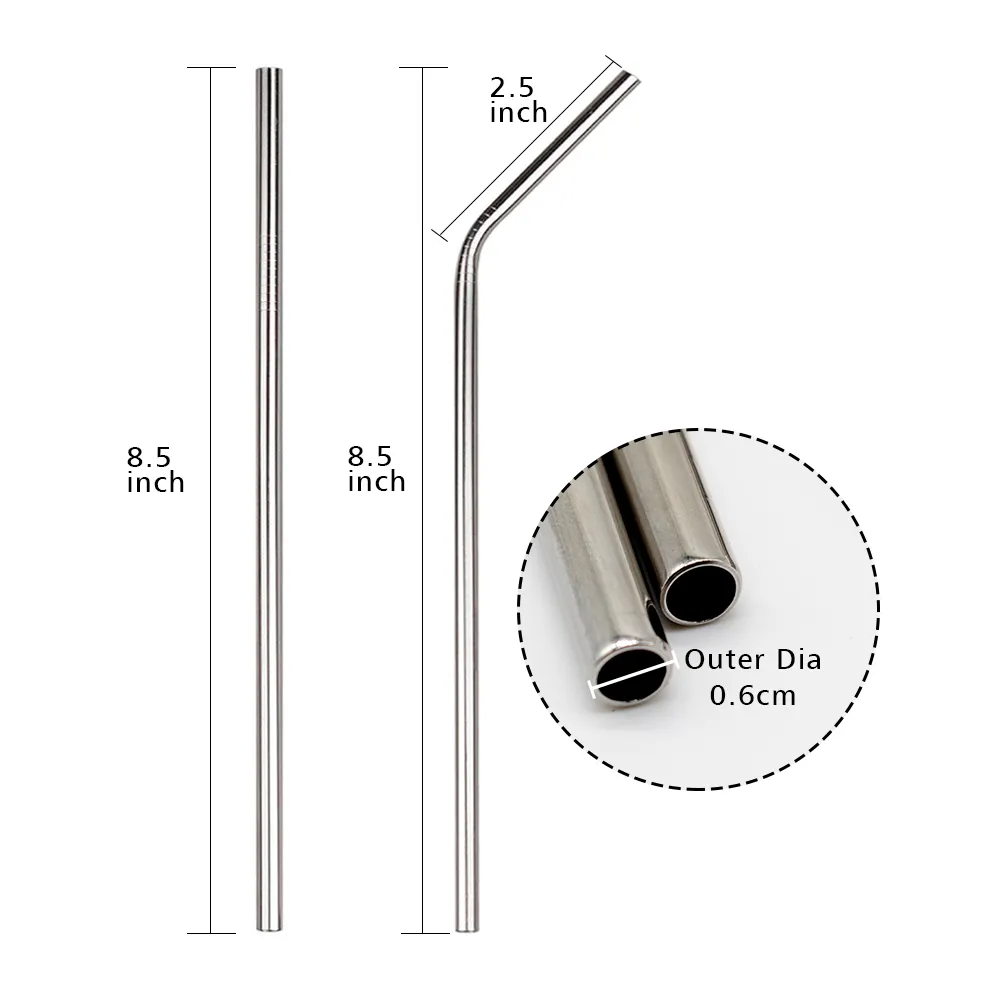 Stainless Steel Straw (2 Straight Straw  2 Bent Straw)