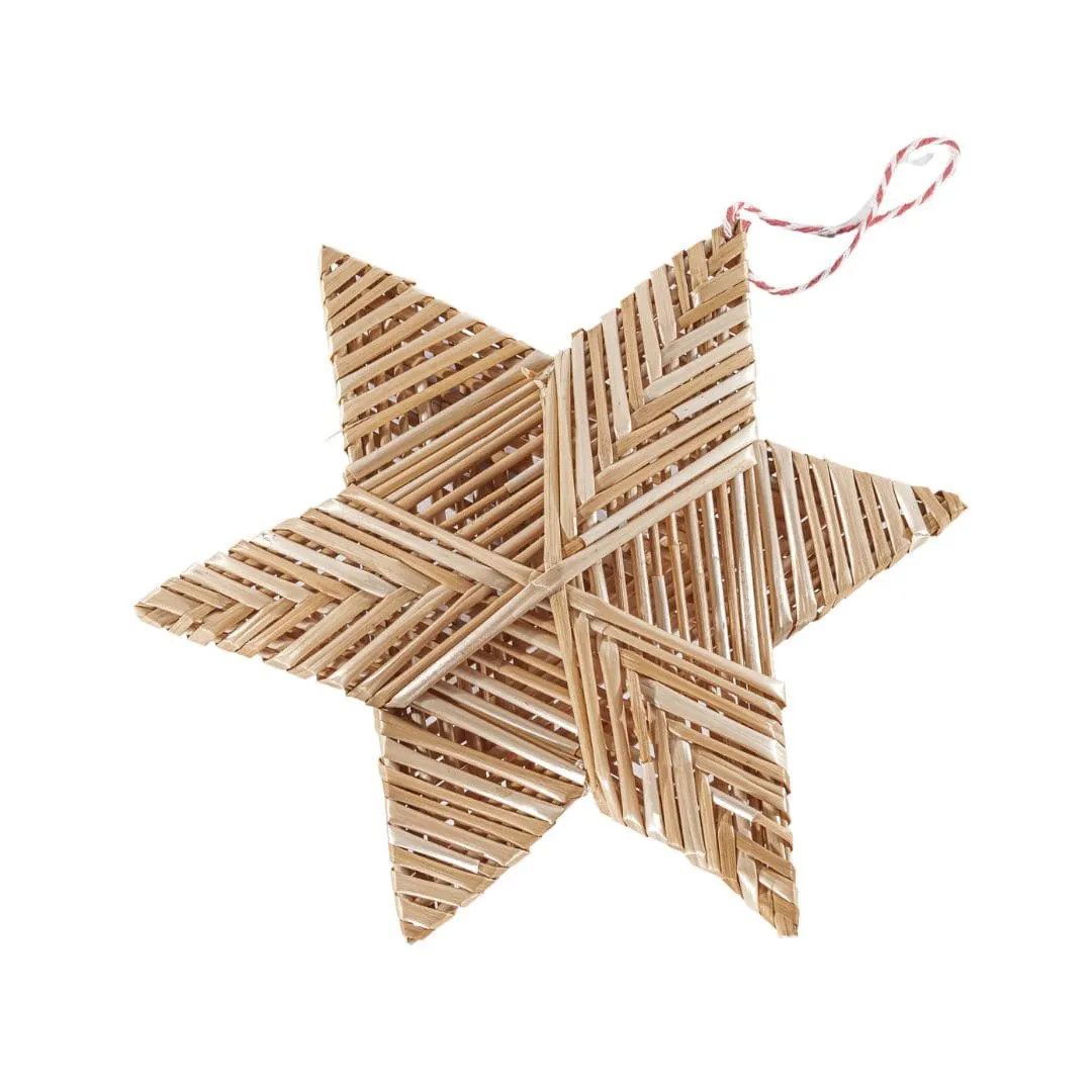 Straw Christmas Star | Six-pointed