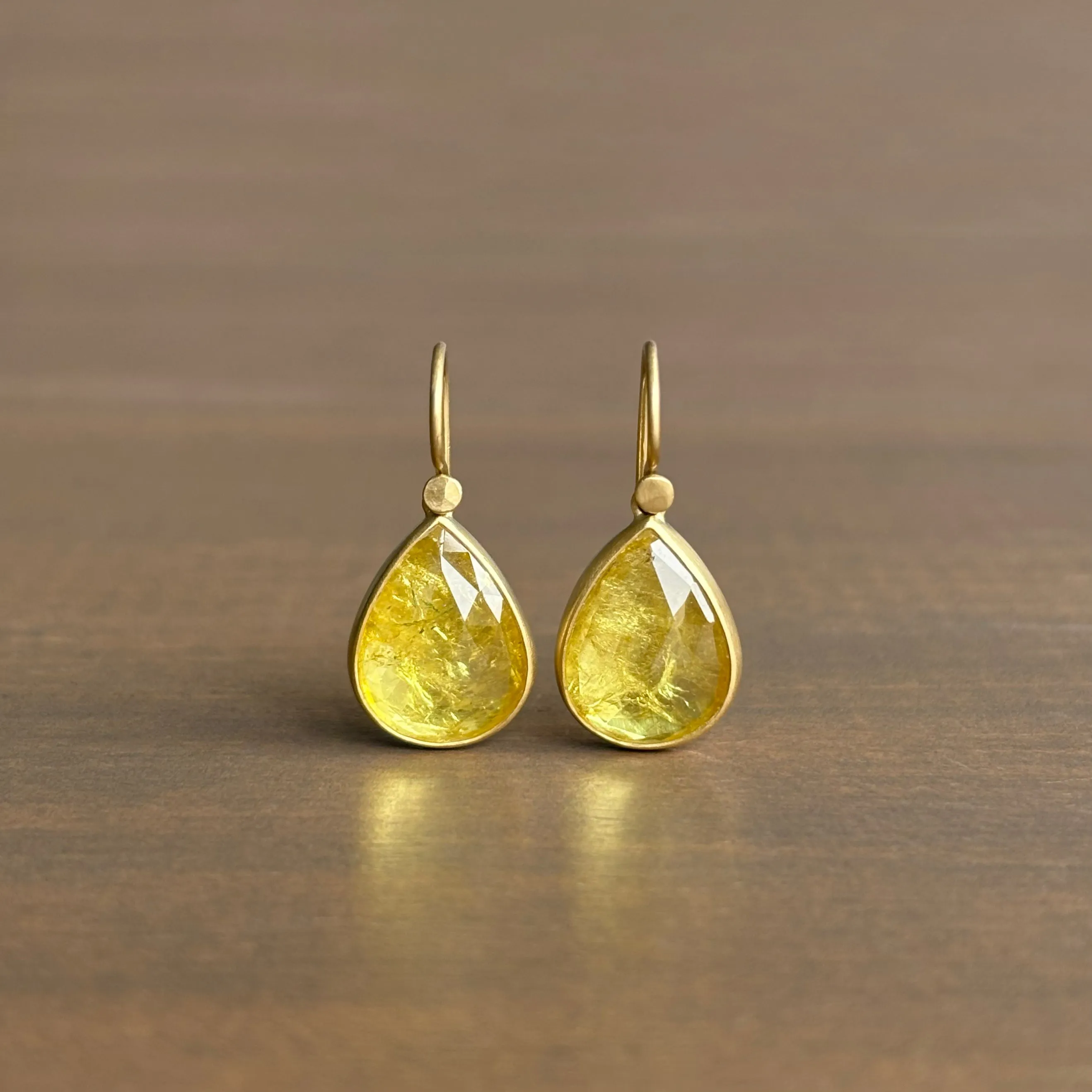 Sunshine Yellow Tourmaline Drop Earrings