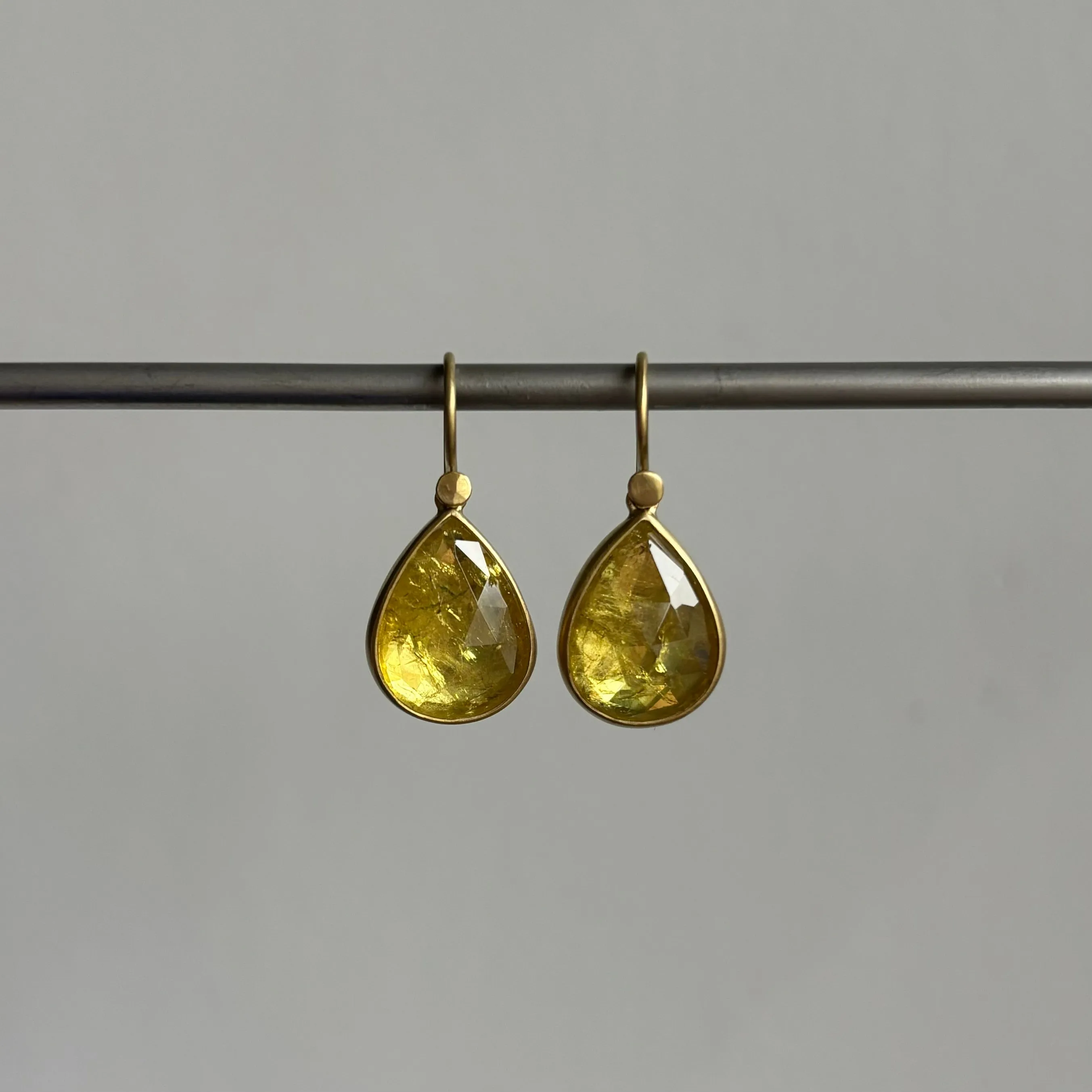 Sunshine Yellow Tourmaline Drop Earrings