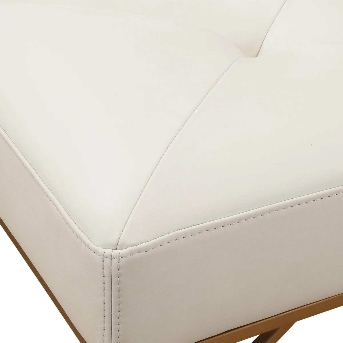 Swale Ivory Leather Bench