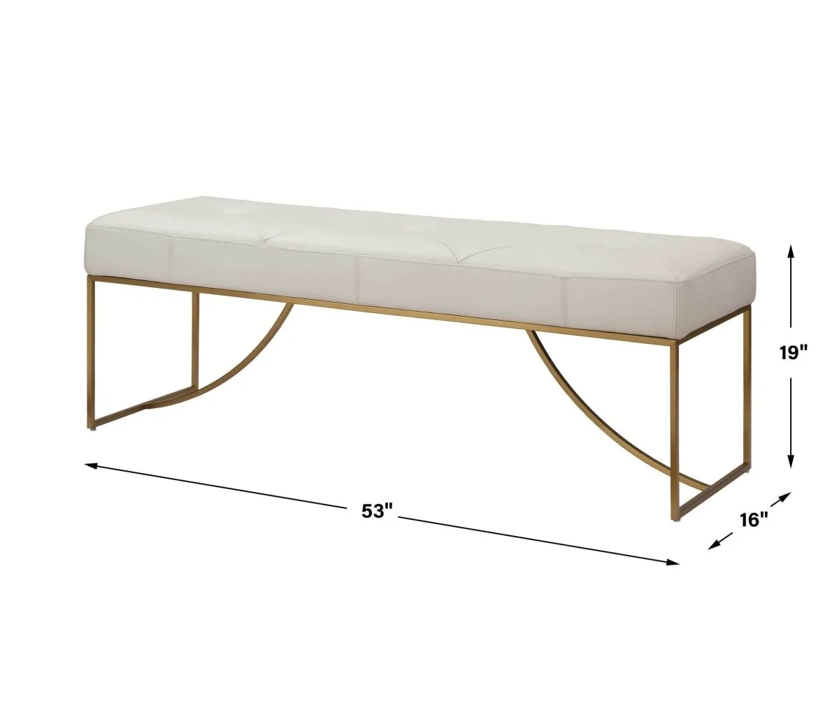 Swale Ivory Leather Bench